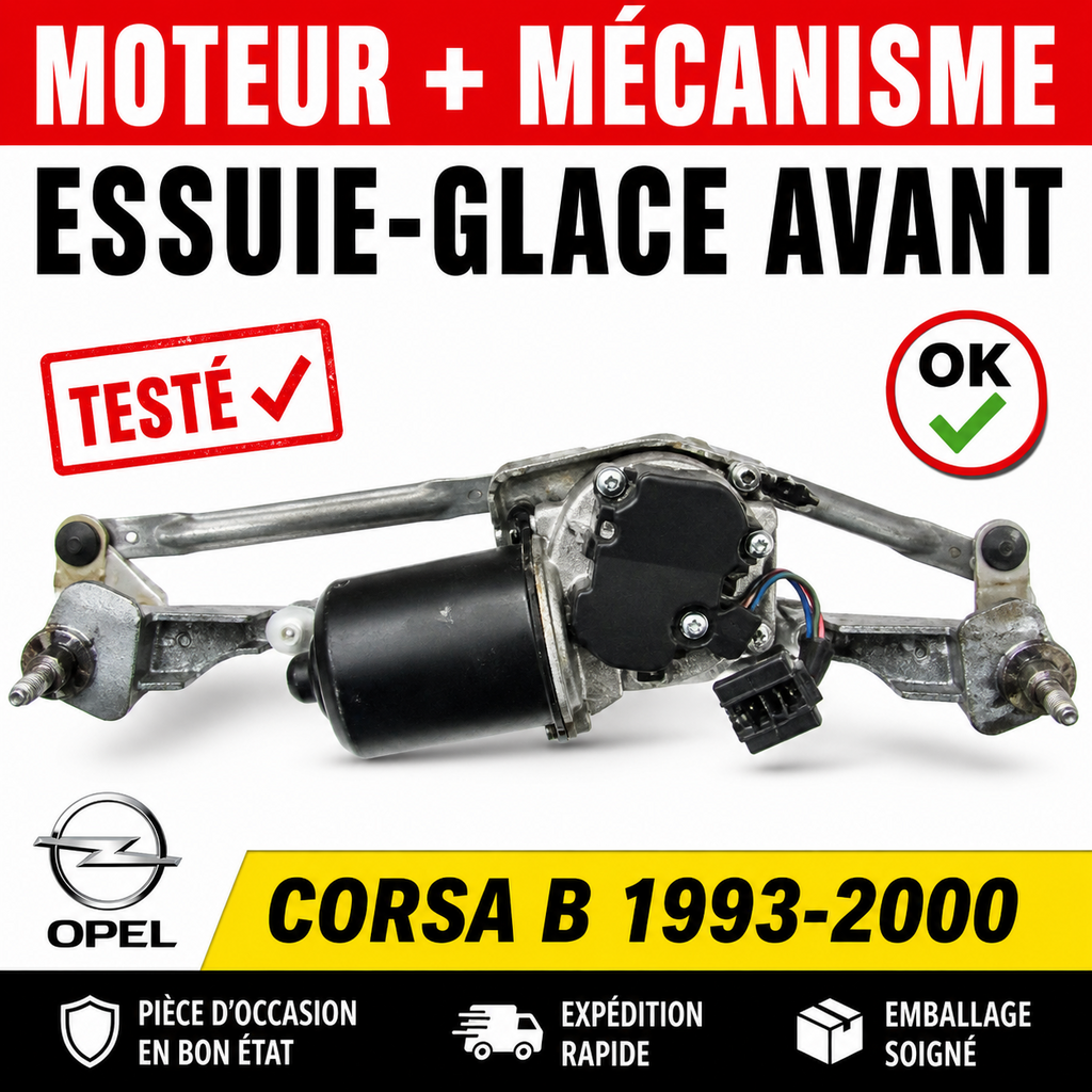 Moteur + Mécanisme Essuie-Glace Avant Opel Corsa B Tringlerie Complet OEM