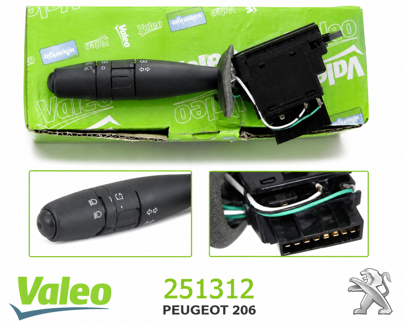 COMMUTATEUR COMODO VALEO 251312 PEUGEOT 206 CLIGNOTANT FEUX ORIGINE