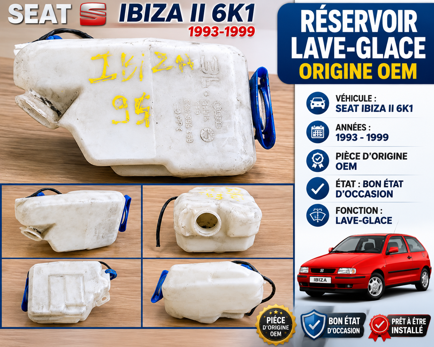 Réservoir lave-glace SEAT IBIZA II 6K1 (1993-1999) – Bac liquide lave-glace orig