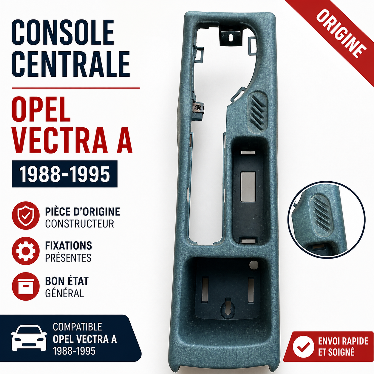 Console Centrale Opel Vectra A 1988-1995 Tableau de Bord Support
