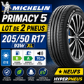Lot de 2 Pneus MICHELIN Primacy 5 205/50 R17 93W XL Été Neufs Premium