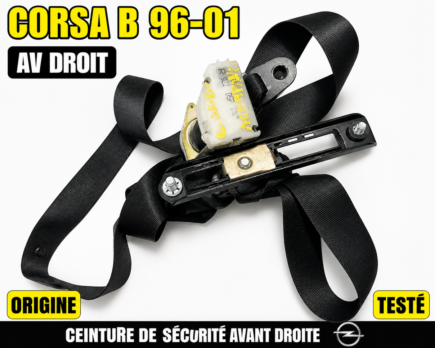 CEINTURE DE SÉCURITÉ AVANT DROITE OPEL CORSA B 1996-2001 5 PORTES ORIGINE