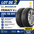 Lot de 2 Pneus MICHELIN Primacy 4 S1 205/55 R17 91V Été Premium