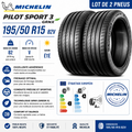 2 Pneus 195/50 R15 82V MICHELIN PILOT SPORT 3 GRNX Été Haute Performance