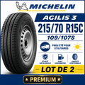 Lot de 2 Pneus MICHELIN Agilis 3 215/70 R15C 109/107S Été Utilitaire Neufs