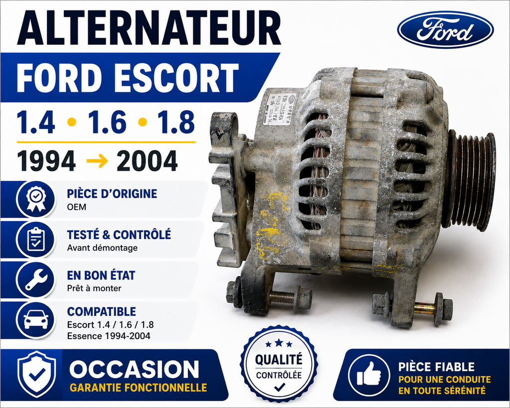 Alternateur FORD ESCORT 1.4 1.6 1.8 Essence 1994-2004 Original OEM