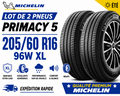 🛞 Lot de 2 pneus 205/60 R16 96W MICHELIN PRIMACY 5 XL – Été – Neufs