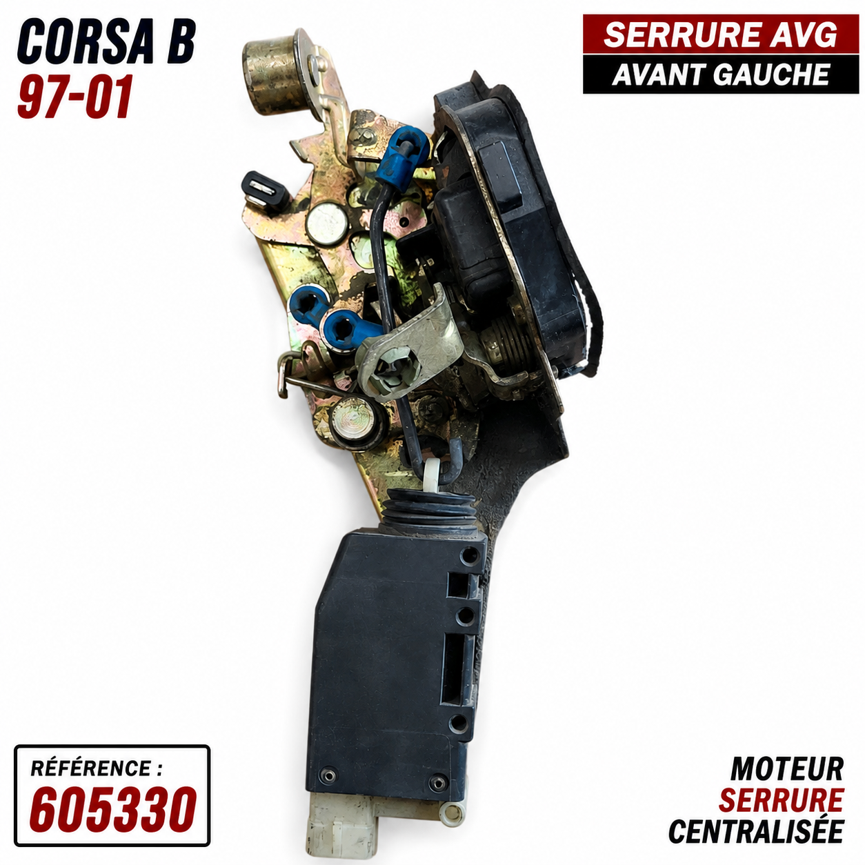 Moteur Serrure Centralisée AV Gauche Opel Corsa B 1997-2001 Réf 605330