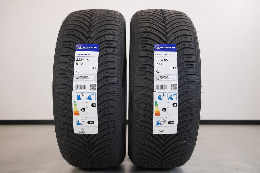 LOT 2 PNEUS MICHELIN CROSSCLIMATE 3 225/45 R17 91Y XL 3PMSF NEUFS