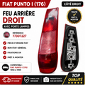 Feu arrière droit FIAT Punto I (176) réf 77307227 avec porte lampes – Origine