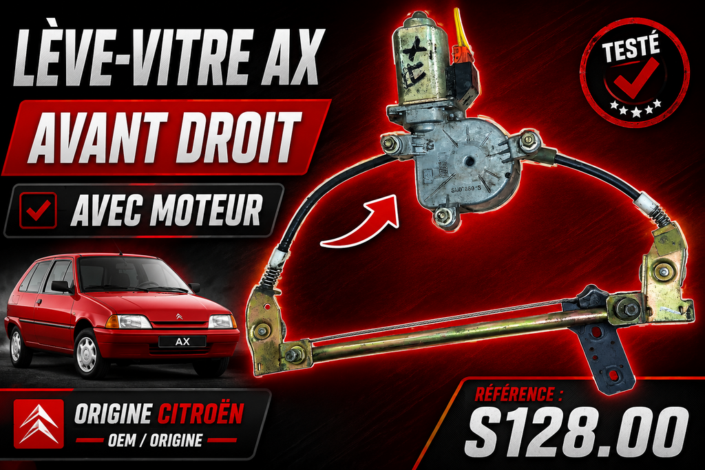 Lève-vitre Électrique Avant Droit CITROËN AX – Complet avec Moteur – Réf S128.00