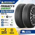Lot de 2 Pneus MICHELIN Primacy 5 Energy 215/55 R17 98W XL Été Neufs Premium
